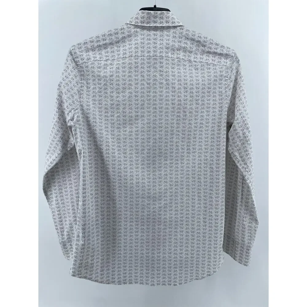 Banana Republic Dress Shirt Men’s M Slim Fit Bicycle Graphic